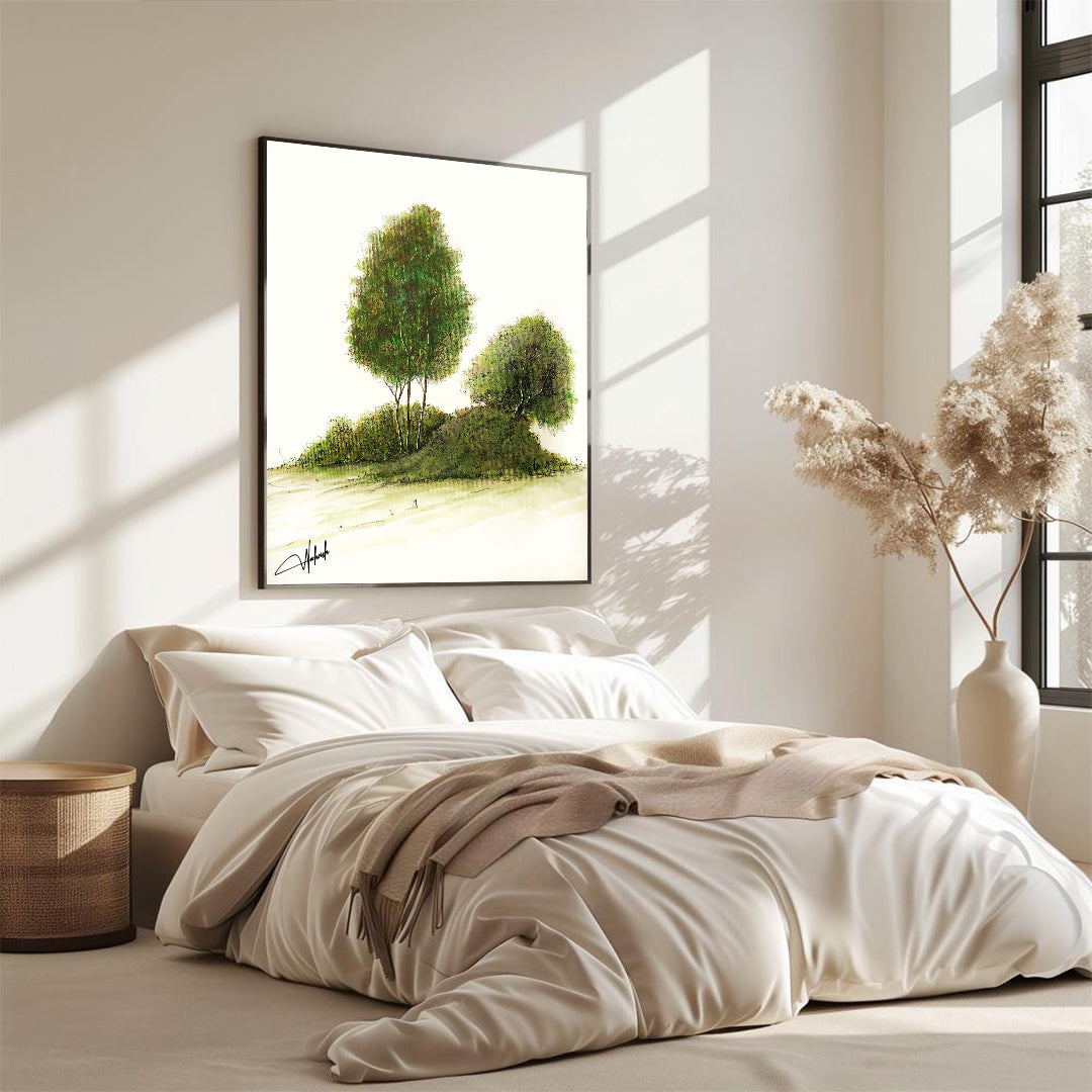 Whispers of the Grove – Tranquil Tree Cluster Botanical Wall Art